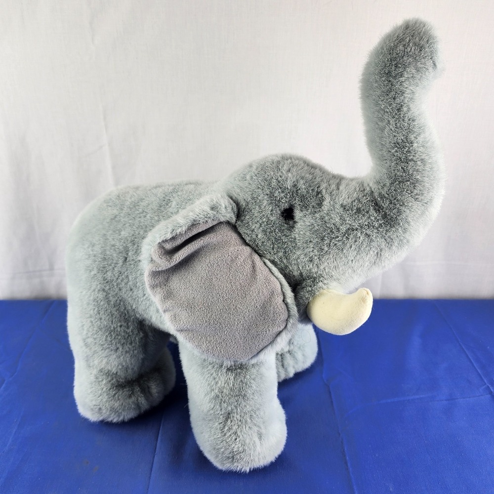 VTG Fiesta Concession #92314 AMERICA WEGO 1991 Gray ELEPHANT Plush 16"‎ Stuffed